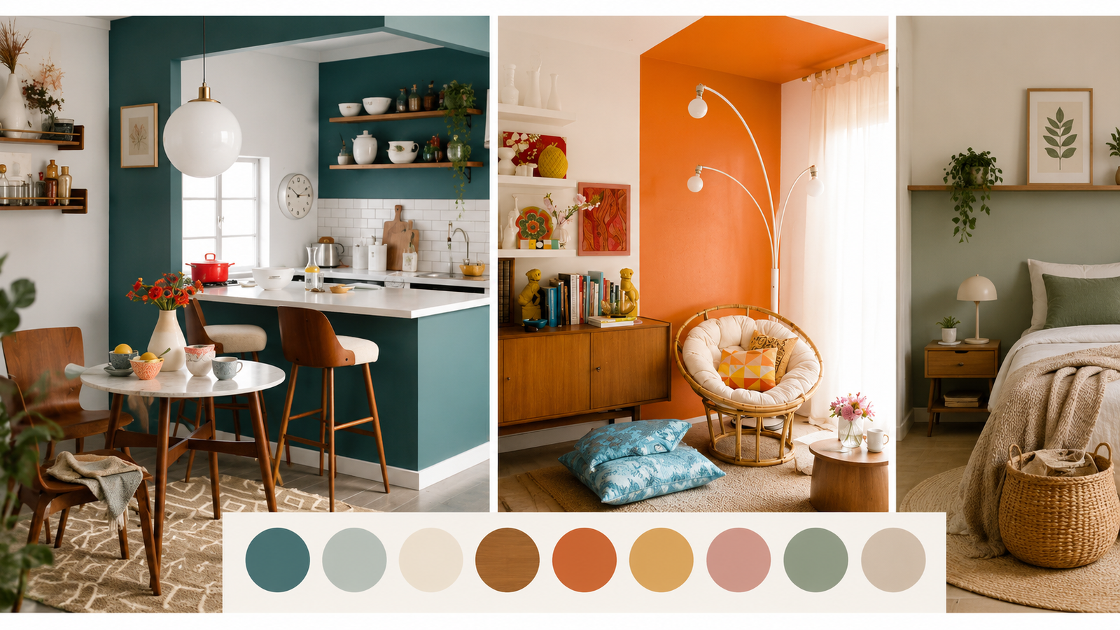 Como Escolher Cores para Cada Cômodo: Guia Prático de Paleta em ambiente residencial com jardim e decoração natural